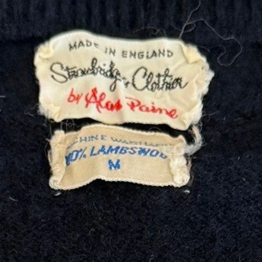 Vintage Alan Paine Strawbridge Navy Lambswool Sweater Vest Made England M